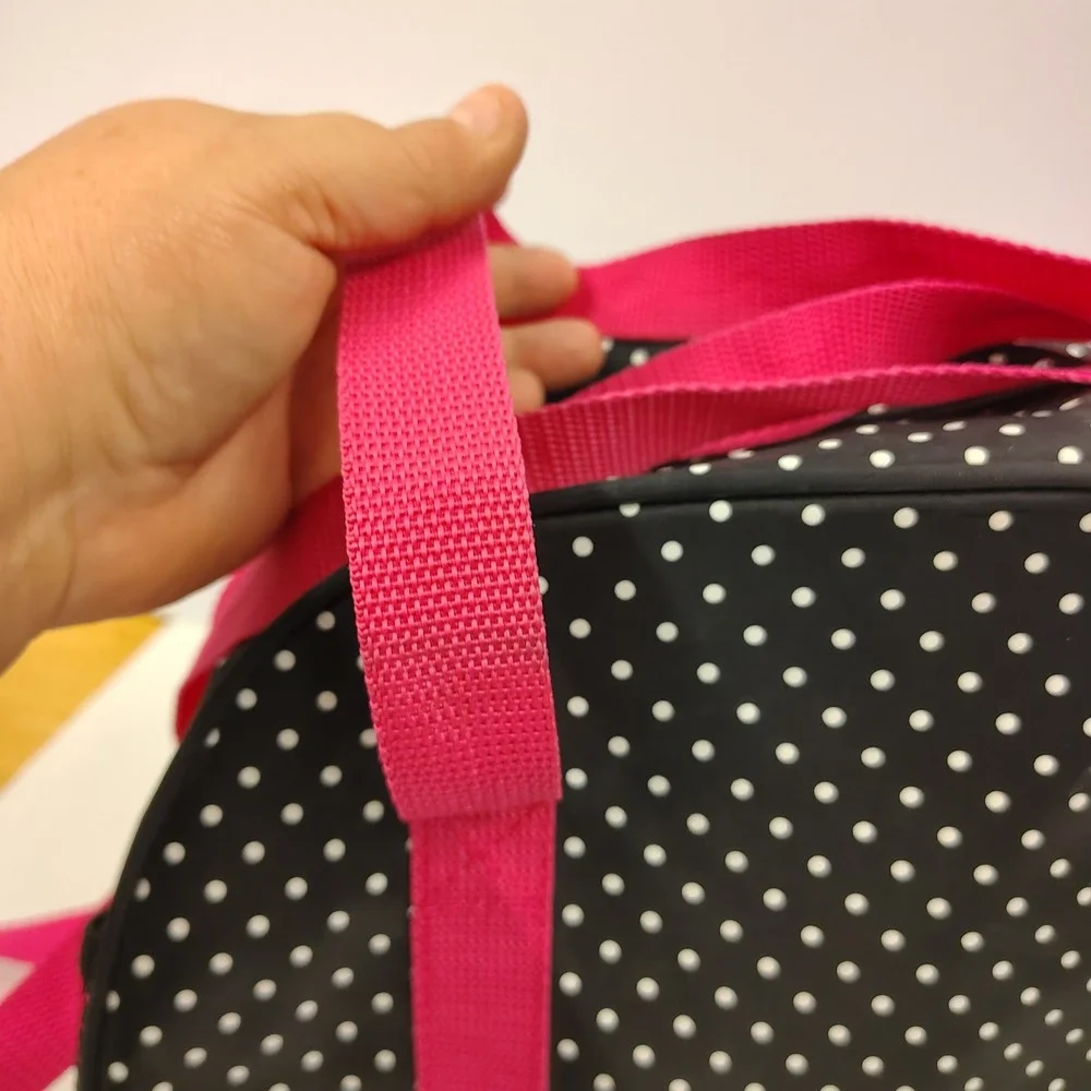 American Ballet Theatre ABT Spotlights Dance Duffle Bag Polka Dot Pink Black